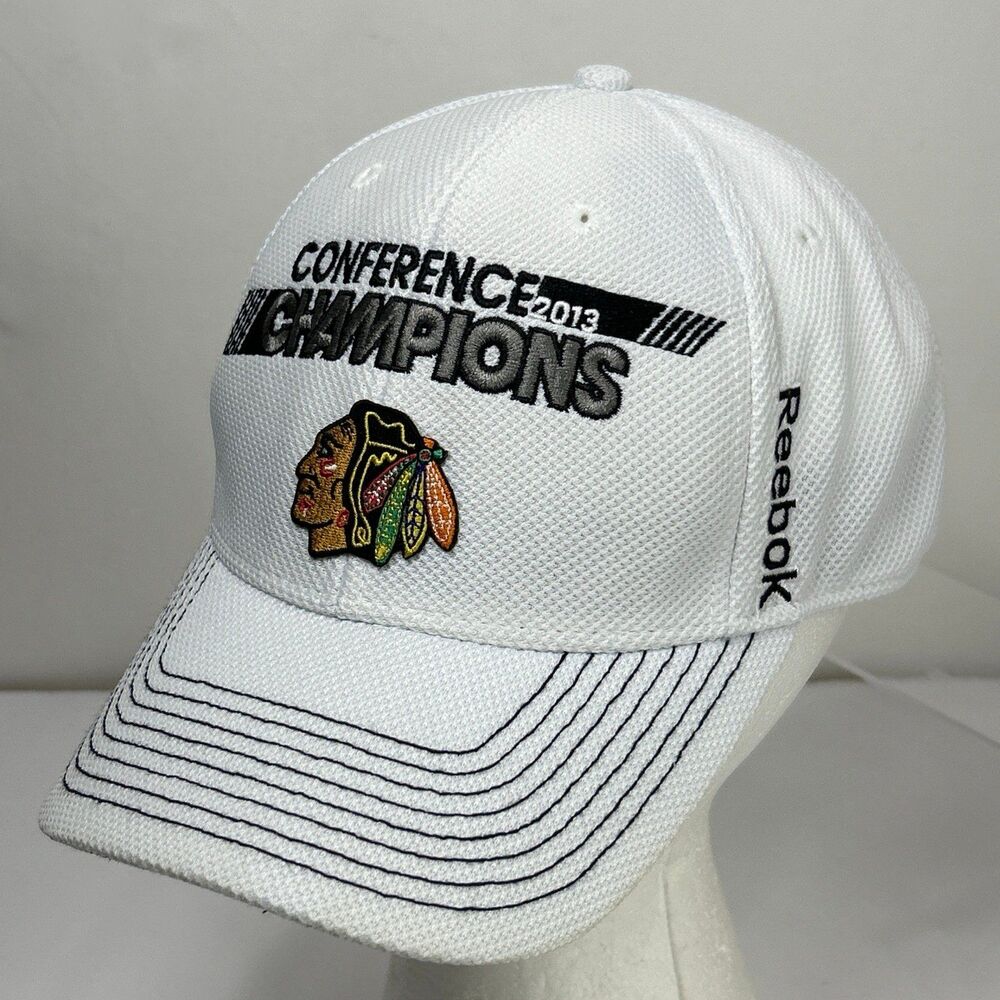 Reebok Chicago Blackhawks Stanley Cup Conference 2013 Champions Hat Cap White